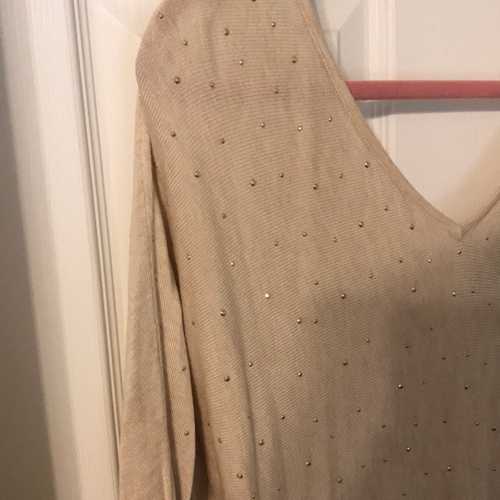 White House Black Market Sweater with Gold details